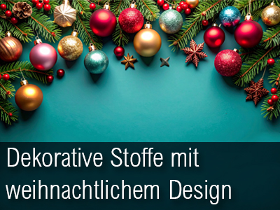 Dekorative Stoffe mit  weihnachtlichem Design
